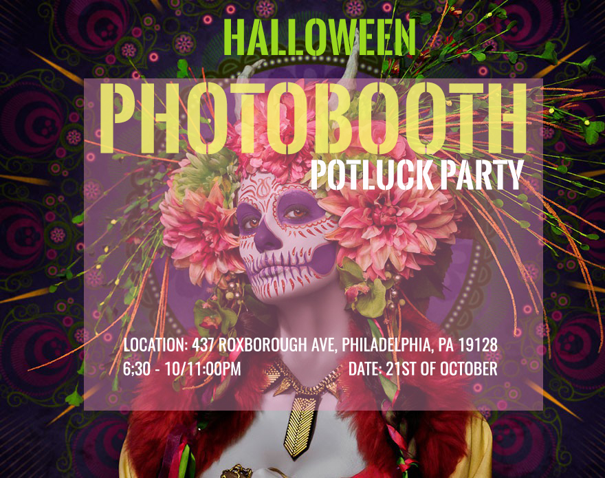 halloween photobooth potluck party invitation 